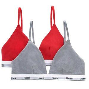 Originals Hanes Women's 2pk Stretch Triangle Bralette